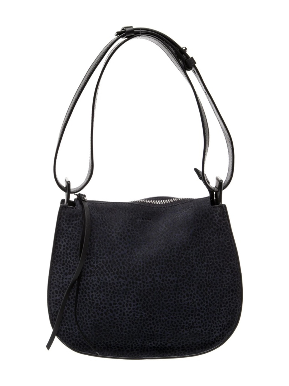 All Saints Black Textured Leather Shoulder Bag